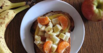 Fruit Salad on Coconut Curd Toast