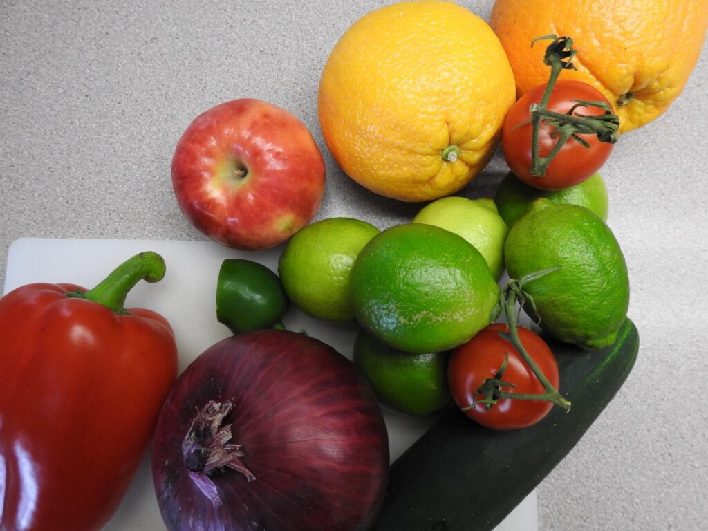 a bunch of fresh fruits and vegetables